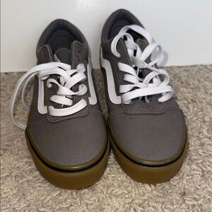 Vans Gray and White Kids Sneakers
